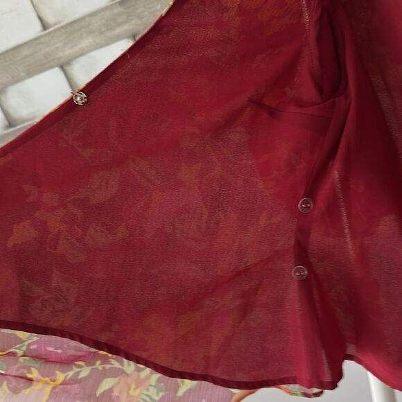 Revolve LPA Ada Puff Sleeve Pink Floral Wrap Crop Blouse - Picture 13 of 14